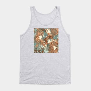 Maiden with flowers in her hair close-up pattern Tank Top